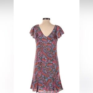 J. Crew Paisley V-Neck Midi Dress - Multicolor